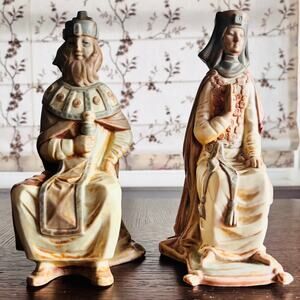 Lladro Gothic King & Queen 12002 12003 Gres Figurines Retired 1970 Pair